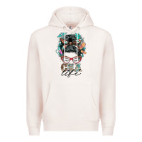 Pale Pink nurse cna life messy bun Premium Hoodie - BarkalooDesign