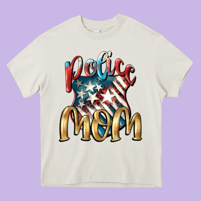 Police Mom Mother's Day Heavy Core Tee Designed By Fadigitalartstudio
