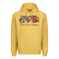 Antique Gold Peace Love Cockapoo Premium Hoodie - Jasminsmagicworld