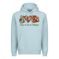 Blue Mist Peace Love Cockapoo Premium Hoodie - Jasminsmagicworld