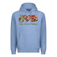 Colony Blue Peace Love Cockapoo Premium Hoodie - Jasminsmagicworld