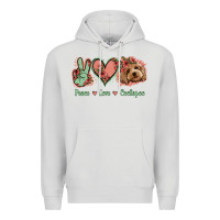 Dove Grey Peace Love Cockapoo Premium Hoodie - Jasminsmagicworld
