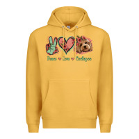 Mustard Peace Love Cockapoo Premium Hoodie - Jasminsmagicworld