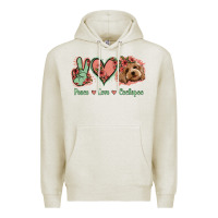 Oatmeal Heather Peace Love Cockapoo Premium Hoodie - Jasminsmagicworld