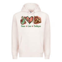 Pale Pink Peace Love Cockapoo Premium Hoodie - Jasminsmagicworld