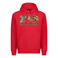 Red Peace Love Cockapoo Premium Hoodie - Jasminsmagicworld