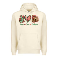 Sandshell Peace Love Cockapoo Premium Hoodie - Jasminsmagicworld