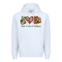 White Peace Love Cockapoo Premium Hoodie - Jasminsmagicworld