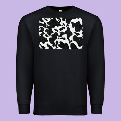 Distressed Black Glitter Cowhide Pattern Premium Sweatshirt Designed By Ranaportraitstore