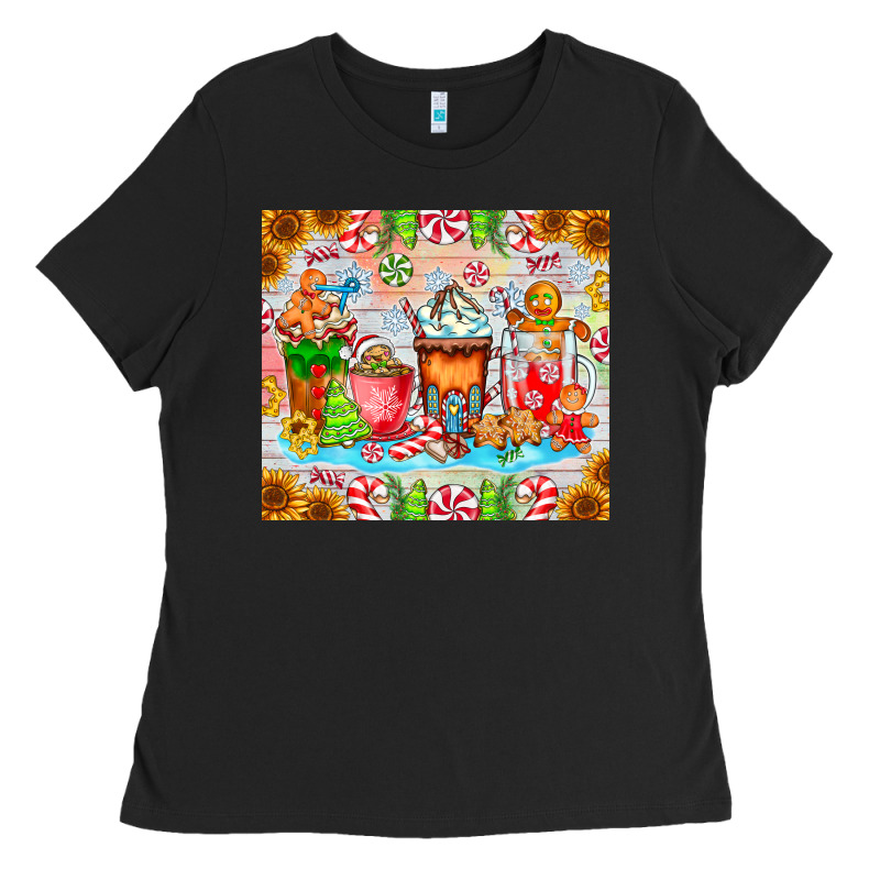 Christmas Coffee Class Ladies Tee by CowhideDigitalArt | Teevron
