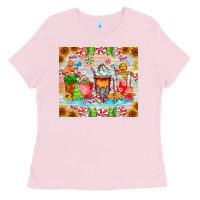 Bubblegum Pink christmas coffee class Ladies Tee - CowhideDigitalArt