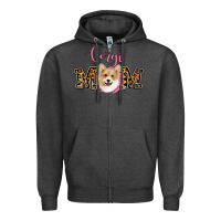 Charcoal Heather Corgi Mom Zipper Hoodie - Jasminsmagicworld