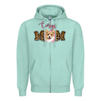 Seafoam Corgi Mom Zipper Hoodie - Jasminsmagicworld