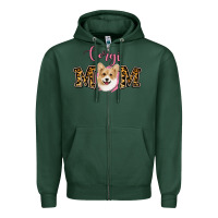 Sports Green Corgi Mom Zipper Hoodie - Jasminsmagicworld