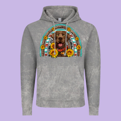 Chocolate Labrador Rainbow Vintage Hoodie Designed By Artiststas