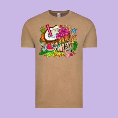 Summer Time Vintage Tee Designed By Cowhidedigitalart