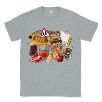 Heather Grey School Bus Coffee Cups Classic Tee - FaDigitalArtStudio