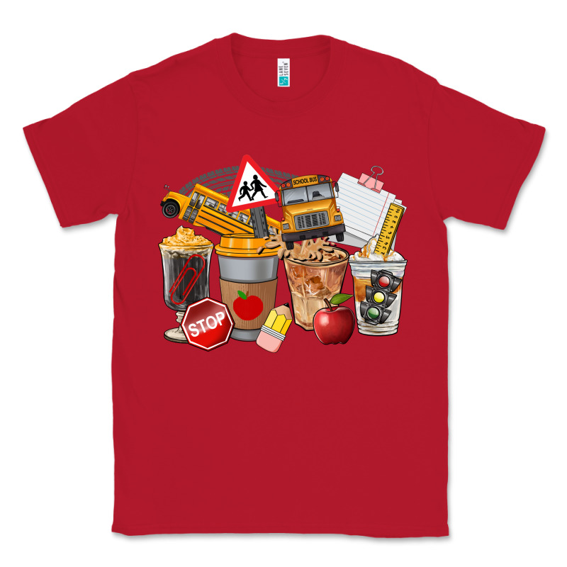 School Bus Coffee Cups Classic Tee by FaDigitalArtStudio | Teevron