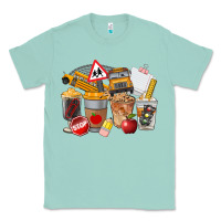 Seafoam School Bus Coffee Cups Classic Tee - FaDigitalArtStudio