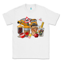 White School Bus Coffee Cups Classic Tee - FaDigitalArtStudio