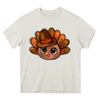 Cream turkey and leopard pattern and thanksgiving hat bbs Heavy Core Tee - BundleAndBundleShop