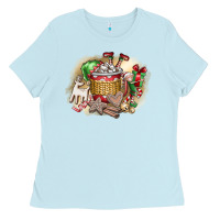 Baby Blue Christmas Elf Ladies Tee - CowhideDigitalArt