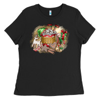 Black Christmas Elf Ladies Tee - CowhideDigitalArt