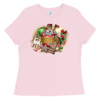 Bubblegum Pink Christmas Elf Ladies Tee - CowhideDigitalArt