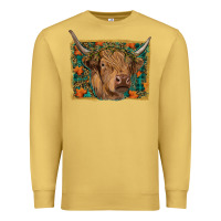 Antique Gold highland cow fall Premium Sweatshirt - RanaPortraitStore