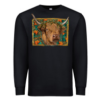 Black highland cow fall Premium Sweatshirt - RanaPortraitStore