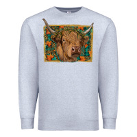 Heather Grey highland cow fall Premium Sweatshirt - RanaPortraitStore