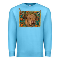 Ocean Blue highland cow fall Premium Sweatshirt - RanaPortraitStore