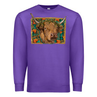 Purple highland cow fall Premium Sweatshirt - RanaPortraitStore