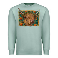 Seafoam highland cow fall Premium Sweatshirt - RanaPortraitStore