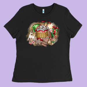 Christmas Elf Ladies Tee Designed By Cowhidedigitalart