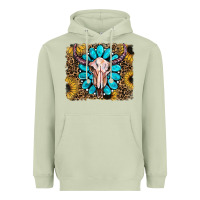 Matcha leopard sunflowers and gemstone skull Heavyweight Hoodie - RanaPortraitStore