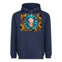 Navy leopard sunflowers and gemstone skull Heavyweight Hoodie - RanaPortraitStore