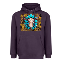 Plum leopard sunflowers and gemstone skull Heavyweight Hoodie - RanaPortraitStore