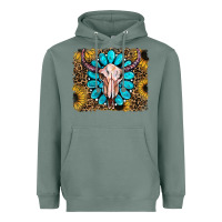 Sage leopard sunflowers and gemstone skull Heavyweight Hoodie - RanaPortraitStore