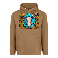 Toasted Coconut leopard sunflowers and gemstone skull Heavyweight Hoodie - RanaPortraitStore