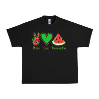 Black Peace Love Watermelon Urban Heavy Tee - Jasminsmagicworld