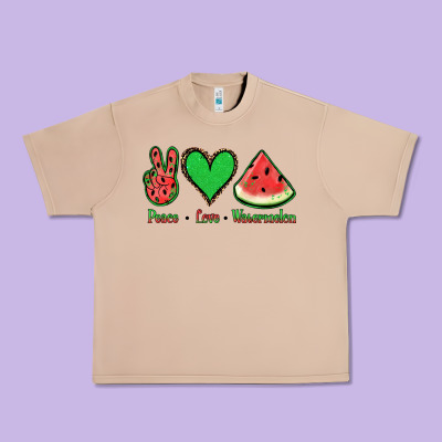 Peace Love Watermelon Urban Heavy Tee Designed By Jasminsmagicworld