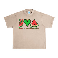 French Oak Peace Love Watermelon Urban Heavy Tee - Jasminsmagicworld