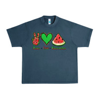 Midnight Navy Peace Love Watermelon Urban Heavy Tee - Jasminsmagicworld