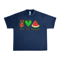 Navy Peace Love Watermelon Urban Heavy Tee - Jasminsmagicworld