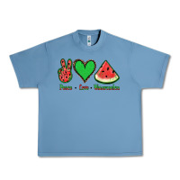 Pebble Blue Peace Love Watermelon Urban Heavy Tee - Jasminsmagicworld