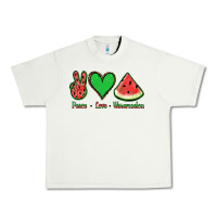 Pistachio Peace Love Watermelon Urban Heavy Tee - Jasminsmagicworld