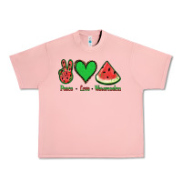 Salmon Peace Love Watermelon Urban Heavy Tee - Jasminsmagicworld