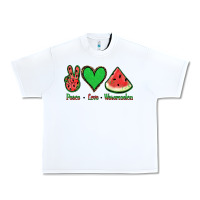 White Peace Love Watermelon Urban Heavy Tee - Jasminsmagicworld