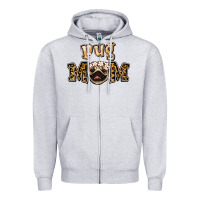 Heather Grey Pug Mom Zipper Hoodie - Jasminsmagicworld
